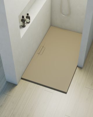 Receveur de douche extraplat rectangulaire beige 80x120 cm Shile - POALGI