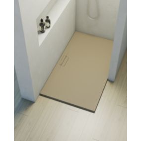 Receveur de douche extraplat rectangulaire beige 80x120 cm Shile - POALGI