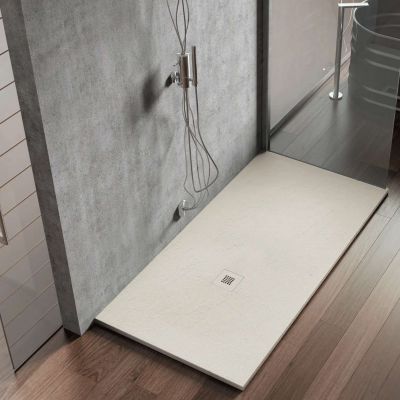 Receveur de douche extraplat rectangulaire blanc ivoire 100x120 cm Hos's - POALGI