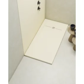 Receveur de douche extraplat rectangulaire blanc ivoire 70x100 cm Gneis - POALGI