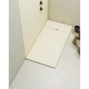 Receveur de douche extraplat rectangulaire blanc ivoire 80x120 cm Gneis - POALGI