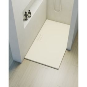 Receveur de douche extraplat rectangulaire blanc ivoire 80x120 cm Shile - POALGI