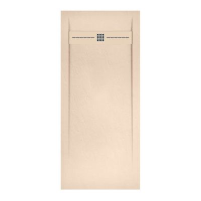 Receveur de douche extraplat rectangulaire blanc perle 70x120 cm Gneis - POALGI