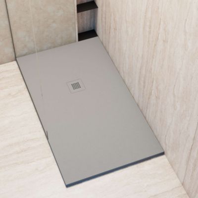 Receveur de douche extraplat rectangulaire gris clair 100x140 cm Arena - POALGI