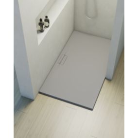 Receveur de douche extraplat rectangulaire gris clair 80x120 cm Shile - POALGI