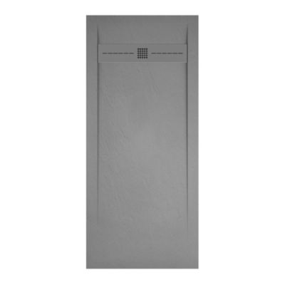 Receveur de douche extraplat rectangulaire gris foncé 70x140 cm Gneis - POALGI