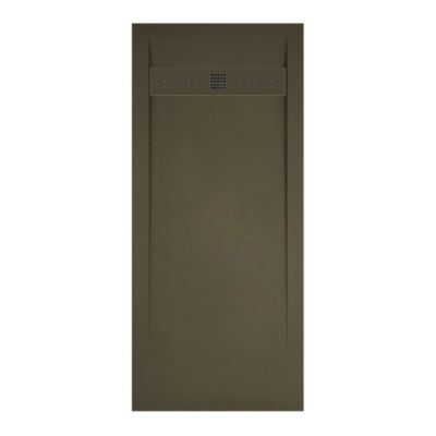 Receveur de douche extraplat rectangulaire marron gris 70x120 cm Gneis - POALGI