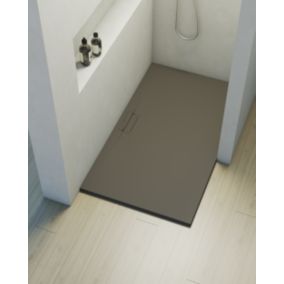 Receveur de douche extraplat rectangulaire marron gris 80x120 cm Shile - POALGI