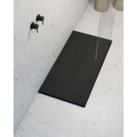 Receveur de douche extraplat rectangulaire noir 80x120 cm Clay - POALGI