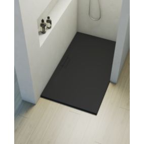 Receveur de douche extraplat rectangulaire noir 90x120 cm Shile - POALGI