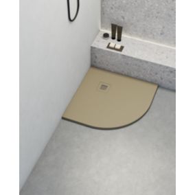 Receveur de douche extraplat semi-circulaire beige  90x90 cm Arena - POALGI