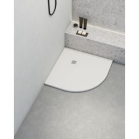 Receveur de douche extraplat semi-circulaire blanc 80x80 cm Hos's - POALGI