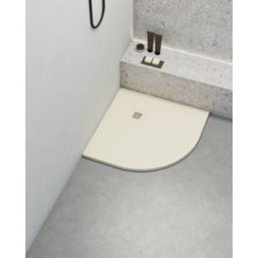 Receveur de douche extraplat semi-circulaire blanc ivoire 90x90 cm Arena - POALGI