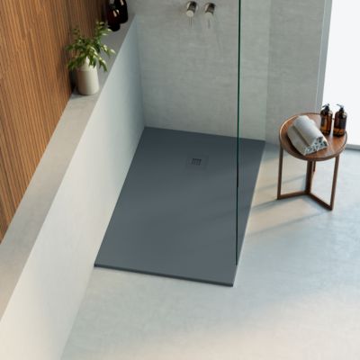 Receveur de Douche Extraplat THOR Gris 180x70x3cm - Texture Ardoise 75% Minéral, Antidérapant, Antibactérien, LAVABERG