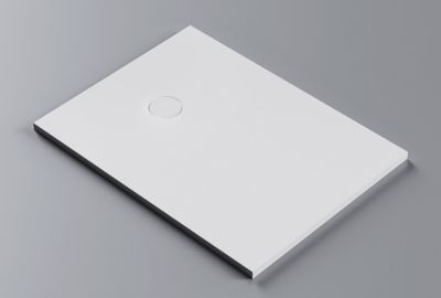 Receveur de douche fonte minérale (fonte minérale) BA3095, 120 x 90 cm, Blanc mat, avec système d évacuation type B