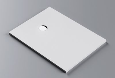 Receveur de douche fonte minérale (fonte minérale) BA3095, 120 x 90 cm, Blanc mat, avec système d évacuation type B