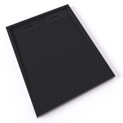 Receveur de douche HIEMAL 70 x 100 cm résine Noir aspect ardoise + bonde incluse - Saniverre