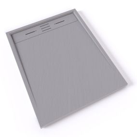 Receveur de douche HIEMAL 80 x 100 cm résine Gris aspect ardoise + bonde incluse - Saniverre
