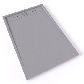 Receveur de douche HIEMAL 80 x 120 cm résine Gris aspect ardoise + bonde incluse - Saniverre