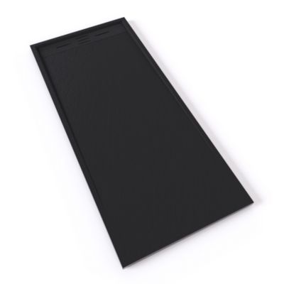 Receveur de douche HIEMAL 80 x 180 cm résine Noir aspect ardoise + bonde incluse - Saniverre