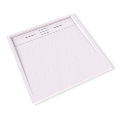 Receveur de douche HIEMAL 80 x 80 cm résine Blanc aspect ardoise + bonde incluse - Saniverre
