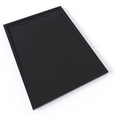 Receveur de douche HIEMAL 90 x 120 cm résine Noir aspect ardoise + bonde incluse - Saniverre