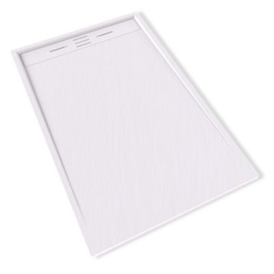 Receveur de douche HIEMAL 90 x 140 cm résine Blanc aspect ardoise + bonde incluse - Saniverre