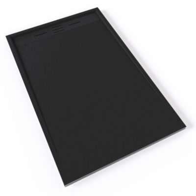Receveur de douche HIEMAL 90 x 140 cm résine Noir aspect ardoise + bonde incluse - Saniverre