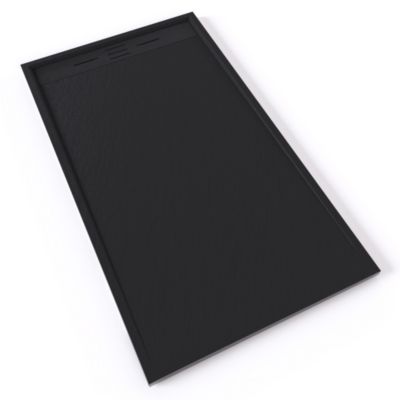 Receveur de douche HIEMAL 90 x 160 cm résine Noir aspect ardoise + bonde incluse - Saniverre