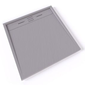 Receveur de douche HIEMAL 90 x 90 cm résine Gris aspect ardoise + bonde incluse - Saniverre