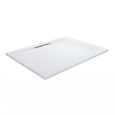Receveur de douche Kinedo Kineline épaisseur 11cm 1,40mx80 blanc texture granit évacuation caniveau