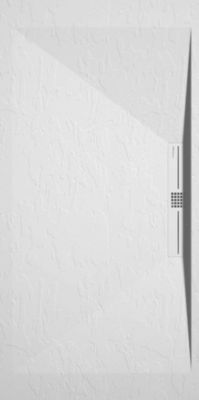 Receveur de douche Noir, finition Ardoise Stone SIDE, grille de couleur - 130 x 80 cm