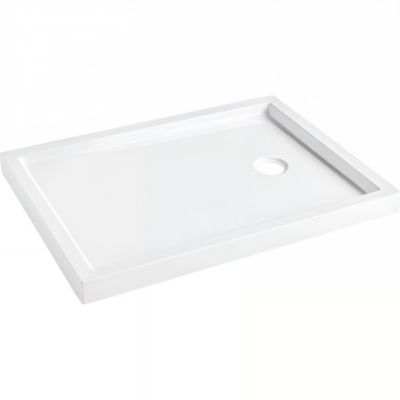 Receveur de douche à poser acrylique haute densité fond lisse SANINDUSA Piano 100x70 épaisseur 7.5cm blanc