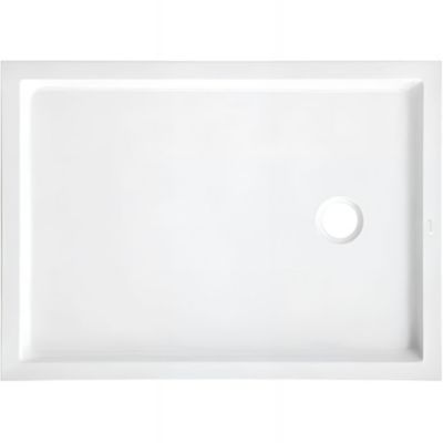 Receveur de douche à poser acrylique haute densité fond lisse SANINDUSA Piano 100x70 épaisseur 7.5cm blanc