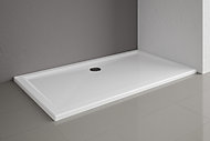 Receveur de douche à poser / à encastrer extra-plat acrylique rectangulaire blanc Schulte 160 x 90 cm