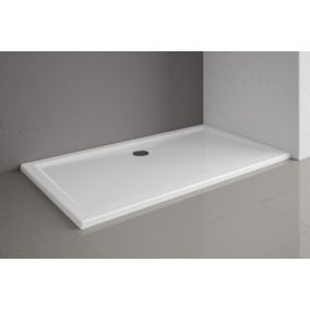 Receveur de douche à poser / à encastrer extra-plat acrylique rectangulaire blanc Schulte 160 x 90 cm