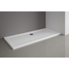 Receveur de douche à poser / à encastrer extra-plat acrylique rectangulaire blanc Schulte 180 x 80 cm