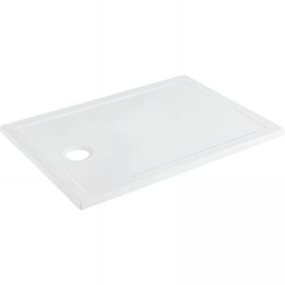 Receveur de douche à poser extra plat épaisseur 30mm céramique traditionnelle SANINDUSA Stepin 140x90 antiglisse blanc