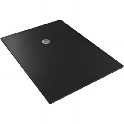 Receveur de douche à poser extra-plat épaisseur 30mm en pierre SANINDUSA STONIT Marina Plus 130x70 antidérapant classé C3 noir