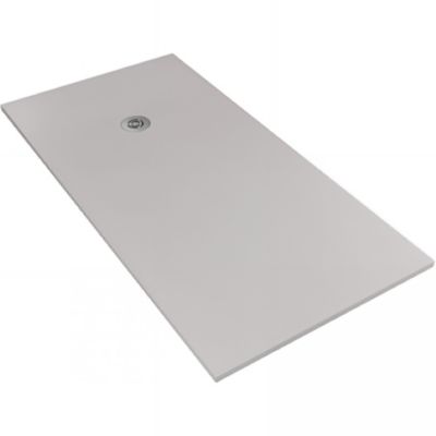 Receveur de douche à poser extra-plat épaisseur 30mm en pierre SANINDUSA STONIT Marina Plus 260x80 antidérapant classé C3 gris