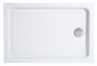 Receveur de douche à poser rectangulaire blanc Cooke & Lewis Lagan 80 x 100 cm
