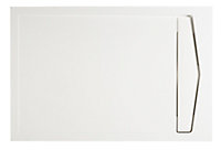 Receveur de douche à poser rectangulaire résine minérale blanche Cooke & Lewis Helgea 80 x 120 cm