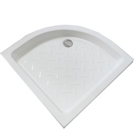 Receveur de douche quart de cercle 80 x 80 x 10 cm, blanc brillant, Cera Ondée