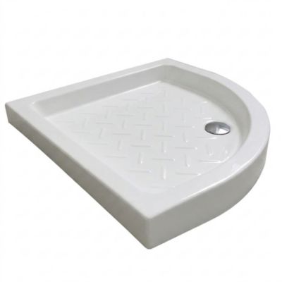 Receveur de douche quart de cercle 80 x 80 x 10 cm, blanc brillant, Cera Ondée
