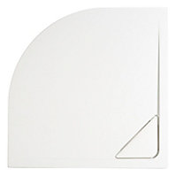 Receveur de douche quart de cercle à poser 90 x 90 cm, résine minérale, blanc, Cooke & Lewis Helgea