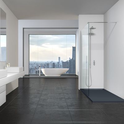 Receveur de douche résine anthracite 80x120, Kristal