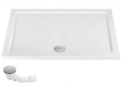 Receveur De Douche Rea Savoy 80X100X6Cm White + Siphon