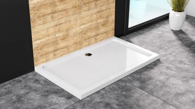 Receveur De Douche Rea Savoy 80X100X6Cm White + Siphon