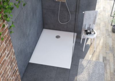 Receveur de douche recoupable blanc Allibert Karbon 120 x 90 cm