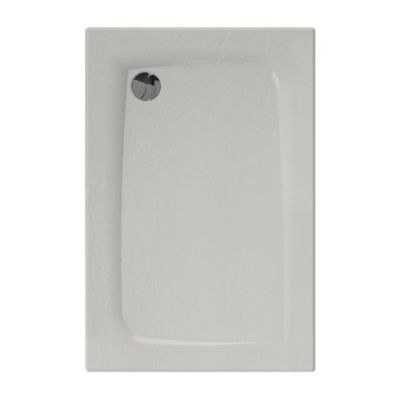 Receveur de douche rectangulaire 80x120 cm, blanc texturé effet pierre, Allibert Mooneo